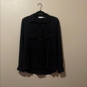 Black Button-Up Women's Top